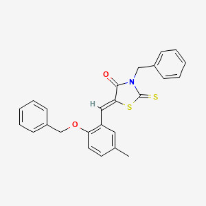 molecular formula C25H21NO2S2 B4011663 (5Z)-3-benzyl-5-[(5-methyl-2-phenylmethoxyphenyl)methylidene]-2-sulfanylidene-1,3-thiazolidin-4-one 