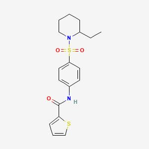 molecular formula C18H22N2O3S2 B4011676 Thiophene-2-carboxylic acid [4-(2-ethyl-piperidine-1-sulfonyl)-phenyl]-amide 