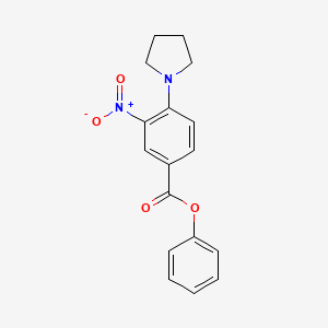 molecular formula C17H16N2O4 B4011699 Phenyl 3-nitro-4-pyrrolidin-1-ylbenzoate 