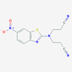molecular formula C13H11N5O2S B401188 3-[(2-Cyanoethyl)(6-nitrobenzothiazol-2-yl)amino]propanenitrile CAS No. 300686-13-9