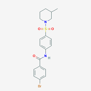 molecular formula C19H21BrN2O3S B4011990 4-bromo-N-{4-[(3-methylpiperidin-1-yl)sulfonyl]phenyl}benzamide 