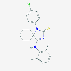 B401201 1-(4-Chlorophenyl)-4-[(2,6-dimethylphenyl)imino]-1,3-diazaspiro[4.5]decane-2-thione CAS No. 369606-59-7