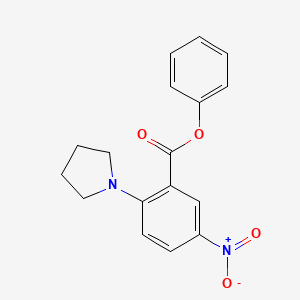 molecular formula C17H16N2O4 B4012286 Phenyl 5-nitro-2-pyrrolidin-1-ylbenzoate 