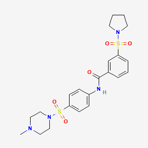 molecular formula C22H28N4O5S2 B4012362 N-[4-(4-methylpiperazin-1-yl)sulfonylphenyl]-3-pyrrolidin-1-ylsulfonylbenzamide 