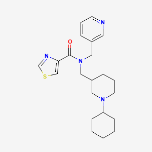 molecular formula C22H30N4OS B4012380 N-[(1-cyclohexylpiperidin-3-yl)methyl]-N-(pyridin-3-ylmethyl)-1,3-thiazole-4-carboxamide 