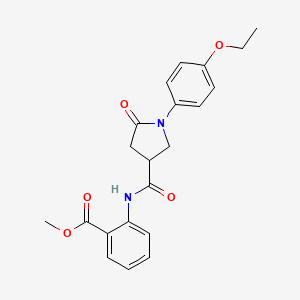 molecular formula C21H22N2O5 B4012812 Methyl 2-({[1-(4-ethoxyphenyl)-5-oxopyrrolidin-3-yl]carbonyl}amino)benzoate 