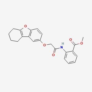 molecular formula C22H21NO5 B4012845 METHYL 2-{[2-(6,7,8,9-TETRAHYDRODIBENZO[B,D]FURAN-2-YLOXY)ACETYL]AMINO}BENZOATE 