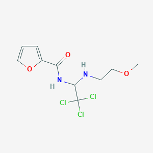 molecular formula C10H13Cl3N2O3 B401287 N-{2,2,2-trichloro-1-[(2-methoxyethyl)amino]ethyl}-2-furamide 