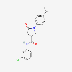 molecular formula C21H23ClN2O2 B4012883 N-(3-chloro-4-methylphenyl)-5-oxo-1-[4-(propan-2-yl)phenyl]pyrrolidine-3-carboxamide 