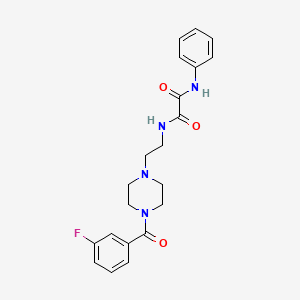molecular formula C21H23FN4O3 B4013041 N-{2-[4-(3-fluorobenzoyl)piperazin-1-yl]ethyl}-N'-phenylethanediamide 