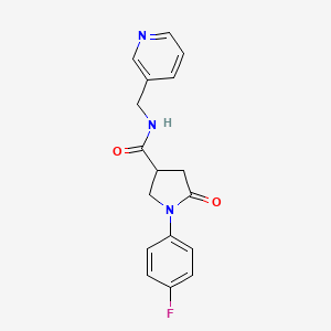 molecular formula C17H16FN3O2 B4013066 1-(4-fluorophenyl)-5-oxo-N-(pyridin-3-ylmethyl)pyrrolidine-3-carboxamide 