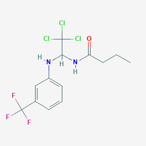 molecular formula C13H14Cl3F3N2O B401307 N-[2,2,2-Trichloro-1-(3-trifluoromethyl-phenylamino)-ethyl]-butyramide CAS No. 324073-00-9