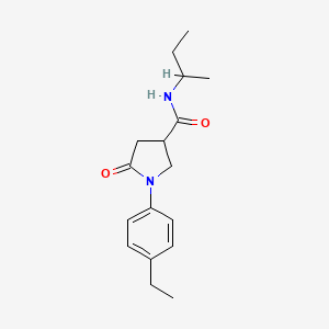 molecular formula C17H24N2O2 B4013113 N-(sec-butyl)-1-(4-ethylphenyl)-5-oxo-3-pyrrolidinecarboxamide 