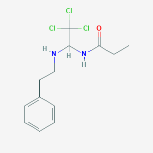 molecular formula C13H17Cl3N2O B401315 N-{2,2,2-trichloro-1-[(2-phenylethyl)amino]ethyl}propanamide 