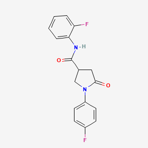 molecular formula C17H14F2N2O2 B4013213 N-(2-fluorophenyl)-1-(4-fluorophenyl)-5-oxopyrrolidine-3-carboxamide 