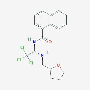 molecular formula C18H19Cl3N2O2 B401323 N-(2,2,2-TRICHLORO-1-{[(OXOLAN-2-YL)METHYL]AMINO}ETHYL)NAPHTHALENE-1-CARBOXAMIDE 