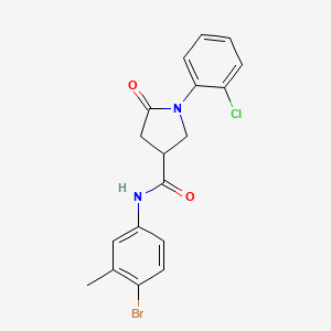molecular formula C18H16BrClN2O2 B4013298 N-(4-bromo-3-methylphenyl)-1-(2-chlorophenyl)-5-oxopyrrolidine-3-carboxamide 