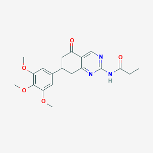 molecular formula C20H23N3O5 B4013437 N-[5-oxo-7-(3,4,5-trimethoxyphenyl)-5,6,7,8-tetrahydroquinazolin-2-yl]propanamide 