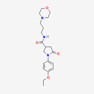 molecular formula C20H29N3O4 B4013478 1-(4-ethoxyphenyl)-N-[3-(morpholin-4-yl)propyl]-5-oxopyrrolidine-3-carboxamide 