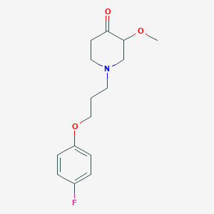 molecular formula C15H20FNO3 B040135 1-(3-(4-Fluorophenoxy)propyl)-3-methoxy-4-piperidinone CAS No. 116256-11-2
