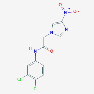molecular formula C11H8Cl2N4O3 B401353 N-(3,4-dichlorophenyl)-2-{4-nitro-1H-imidazol-1-yl}acetamide 