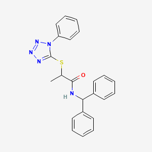 molecular formula C23H21N5OS B4013563 N-(DIPHENYLMETHYL)-2-[(1-PHENYL-1H-1,2,3,4-TETRAZOL-5-YL)SULFANYL]PROPANAMIDE 