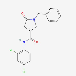 molecular formula C18H16Cl2N2O2 B4013582 1-benzyl-N-(2,4-dichlorophenyl)-5-oxopyrrolidine-3-carboxamide 