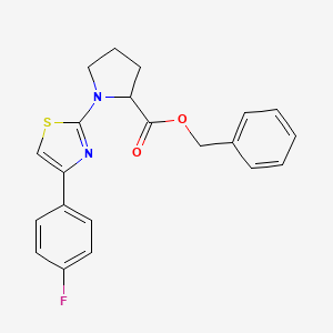 molecular formula C21H19FN2O2S B4013588 benzyl 1-[4-(4-fluorophenyl)-1,3-thiazol-2-yl]prolinate 
