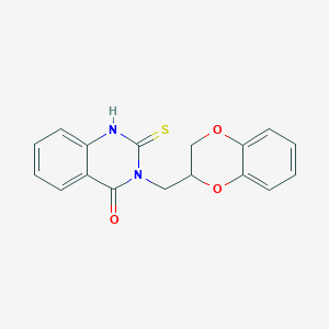 molecular formula C17H14N2O3S B4013603 3-(2,3-dihydro-1,4-benzodioxin-2-ylmethyl)-2-thioxo-2,3-dihydro-4(1H)-quinazolinone 