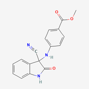 molecular formula C17H13N3O3 B4013608 methyl 4-[(3-cyano-2-oxo-2,3-dihydro-1H-indol-3-yl)amino]benzoate 