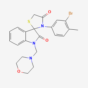 molecular formula C22H22BrN3O3S B4013659 3-(3-Bromo-4-methylphenyl)-1'-(morpholin-4-ylmethyl)spiro[1,3-thiazolidine-2,3'-indole]-2',4-dione 