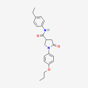molecular formula C22H26N2O3 B4013661 N-(4-ethylphenyl)-5-oxo-1-(4-propoxyphenyl)pyrrolidine-3-carboxamide 