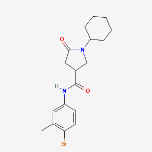 molecular formula C18H23BrN2O2 B4013739 N-(4-bromo-3-methylphenyl)-1-cyclohexyl-5-oxopyrrolidine-3-carboxamide 