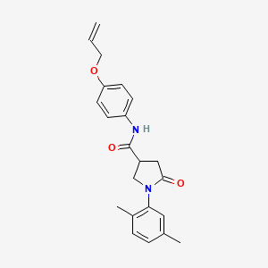 molecular formula C22H24N2O3 B4013880 1-(2,5-dimethylphenyl)-5-oxo-N-[4-(prop-2-en-1-yloxy)phenyl]pyrrolidine-3-carboxamide 
