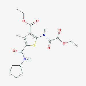 molecular formula C18H24N2O6S B4013885 ETHYL 5-(CYCLOPENTYLCARBAMOYL)-2-(2-ETHOXY-2-OXOACETAMIDO)-4-METHYLTHIOPHENE-3-CARBOXYLATE 