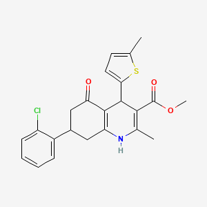 molecular formula C23H22ClNO3S B4014044 Methyl 7-(2-chlorophenyl)-2-methyl-4-(5-methylthiophen-2-yl)-5-oxo-1,4,5,6,7,8-hexahydroquinoline-3-carboxylate 