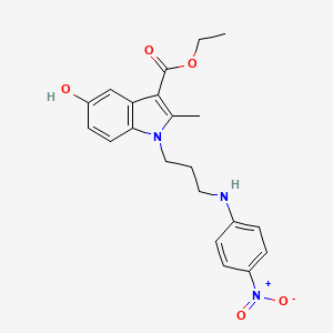 molecular formula C21H23N3O5 B4014110 ETHYL 5-HYDROXY-2-METHYL-1-[3-(4-NITROANILINO)PROPYL]-1H-INDOLE-3-CARBOXYLATE 