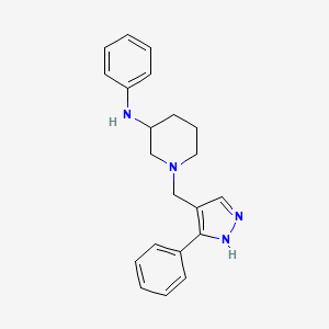 molecular formula C21H24N4 B4014137 N-phenyl-1-[(5-phenyl-1H-pyrazol-4-yl)methyl]piperidin-3-amine 