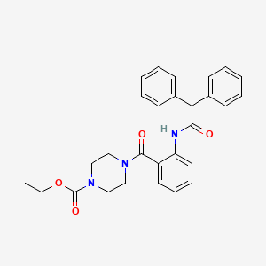 molecular formula C28H29N3O4 B4014299 ETHYL 4-[2-(2,2-DIPHENYLACETAMIDO)BENZOYL]PIPERAZINE-1-CARBOXYLATE 