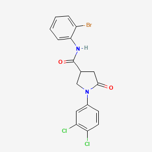 molecular formula C17H13BrCl2N2O2 B4014398 N-(2-bromophenyl)-1-(3,4-dichlorophenyl)-5-oxopyrrolidine-3-carboxamide 