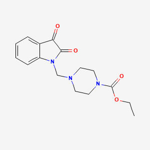 molecular formula C16H19N3O4 B4014424 ETHYL 4-[(2,3-DIOXO-2,3-DIHYDRO-1H-INDOL-1-YL)METHYL]TETRAHYDRO-1(2H)-PYRAZINECARBOXYLATE 