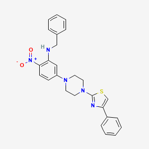 molecular formula C26H25N5O2S B4014560 N-benzyl-2-nitro-5-[4-(4-phenyl-1,3-thiazol-2-yl)piperazin-1-yl]aniline 