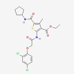 molecular formula C22H24Cl2N2O5S B4014590 ETHYL 5-(CYCLOPENTYLCARBAMOYL)-2-[2-(2,4-DICHLOROPHENOXY)ACETAMIDO]-4-METHYLTHIOPHENE-3-CARBOXYLATE 