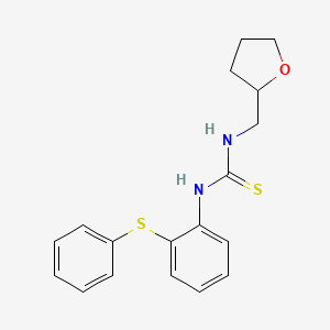 molecular formula C18H20N2OS2 B4014598 N-[2-(PHENYLSULFANYL)PHENYL]-N'-TETRAHYDRO-2-FURANYLMETHYLTHIOUREA 