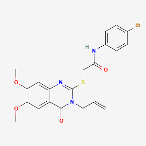molecular formula C21H20BrN3O4S B4014653 N-(4-bromophenyl)-2-{[6,7-dimethoxy-4-oxo-3-(prop-2-en-1-yl)-3,4-dihydroquinazolin-2-yl]sulfanyl}acetamide 