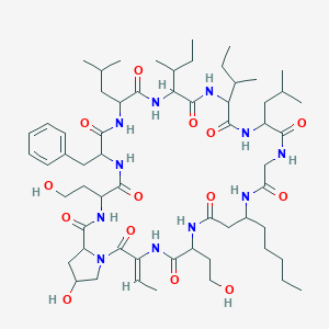molecular formula C60H97N11O14 B040147 Hormothamnin A CAS No. 120500-21-2