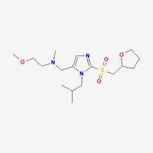 molecular formula C17H31N3O4S B4014725 2-methoxy-N-methyl-N-[[3-(2-methylpropyl)-2-(oxolan-2-ylmethylsulfonyl)imidazol-4-yl]methyl]ethanamine 