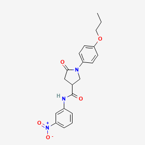 molecular formula C20H21N3O5 B4014886 N-(3-nitrophenyl)-5-oxo-1-(4-propoxyphenyl)pyrrolidine-3-carboxamide 