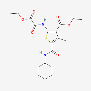 molecular formula C19H26N2O6S B4014934 ETHYL 5-(CYCLOHEXYLCARBAMOYL)-2-(2-ETHOXY-2-OXOACETAMIDO)-4-METHYLTHIOPHENE-3-CARBOXYLATE 