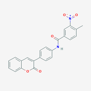 molecular formula C23H16N2O5 B401502 3-nitro-4-methyl-N-[4-(2-oxo-2H-chromen-3-yl)phenyl]benzamide 